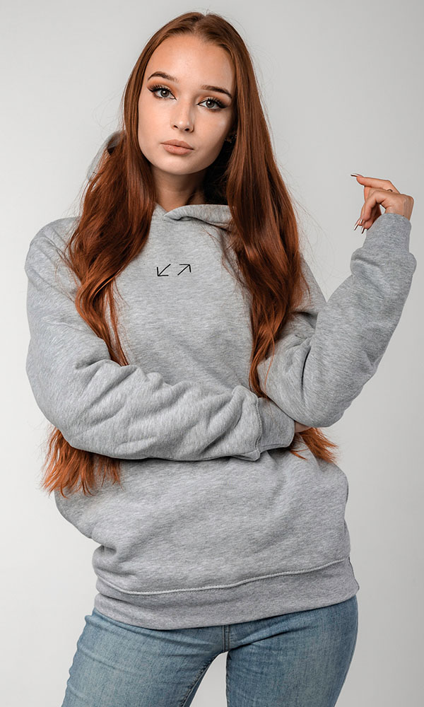 Grey logo hoodie bluza changer dla niej - przodem